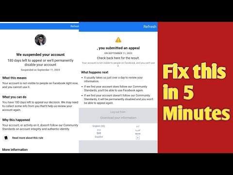 We Suspended Your Facebook account 180 Days left to Appeal Disable your account ||Problem slove⚠️||