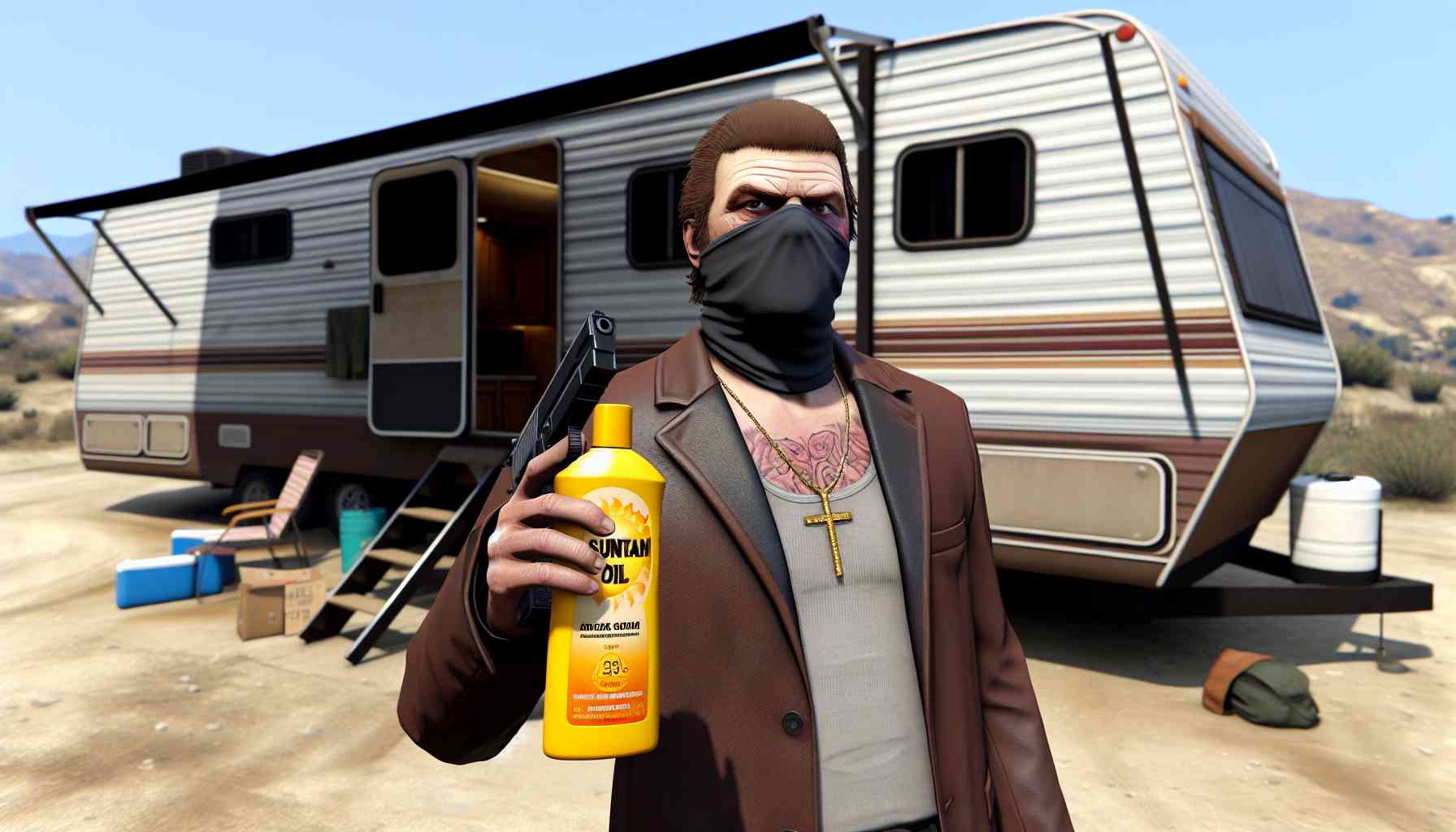 NPC w trailerze GTA 6: Jakiego olejku do opalania używa postać?