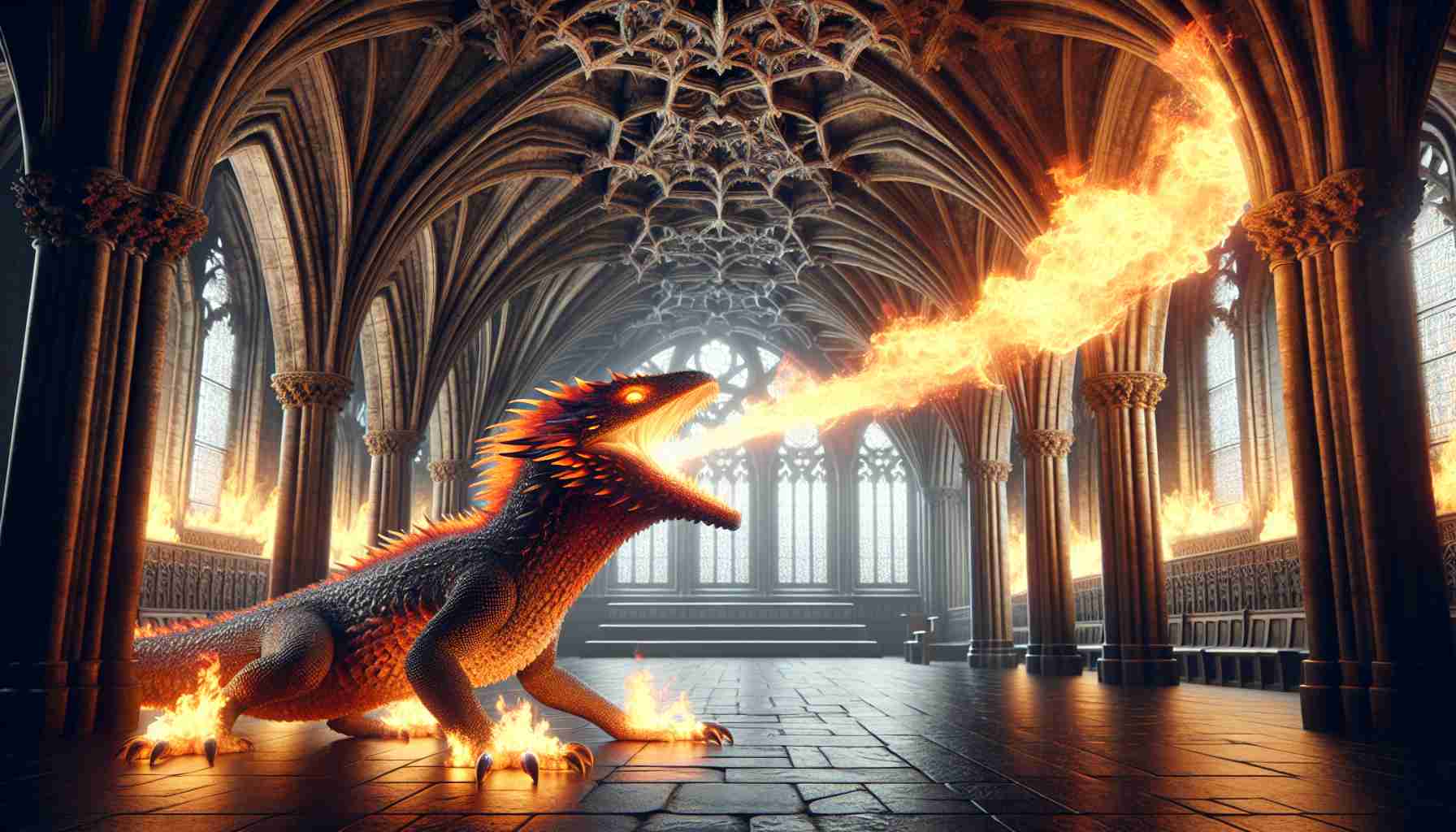 Unveiling the Majestic Fire Lizard in the Remake of Gothic