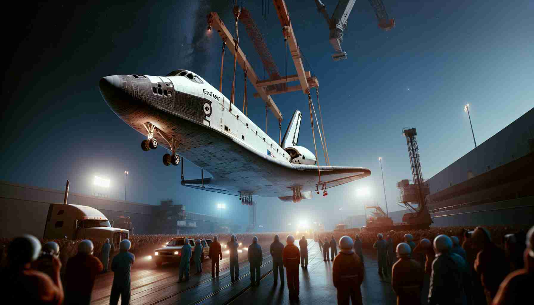 Kosmiczna Część Historii: Space Shuttle Endeavour na Wysokim Dźwigu