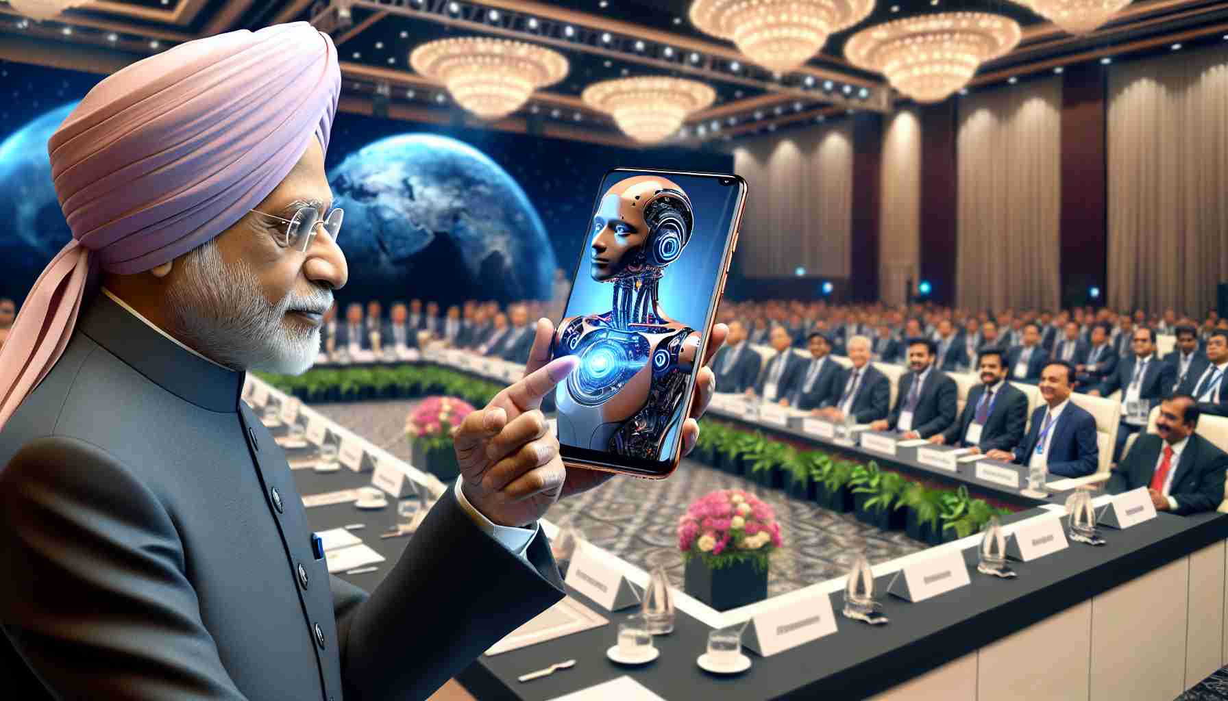 Prime Minister Narendra Modi Explores AI Features of Samsung’s ‘Galaxy AI’ at UP Investors’ Summit