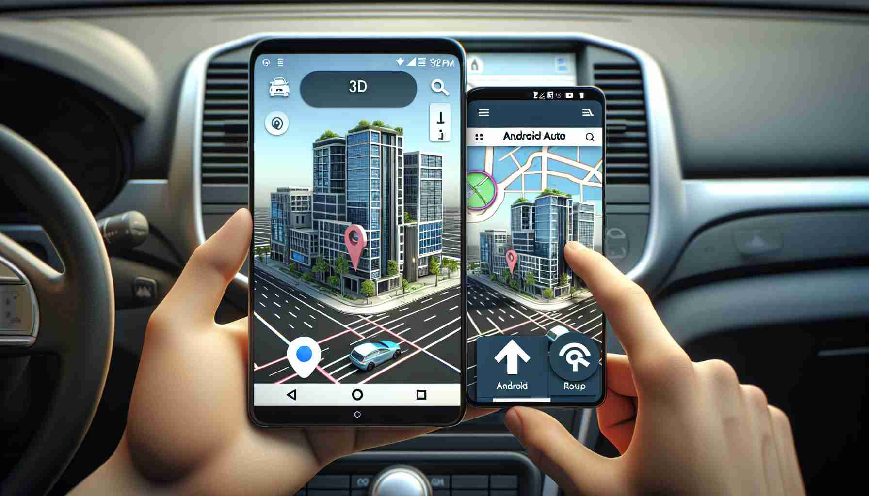 Google Maps Syncs 3D Building View on Android Phones with Android Auto