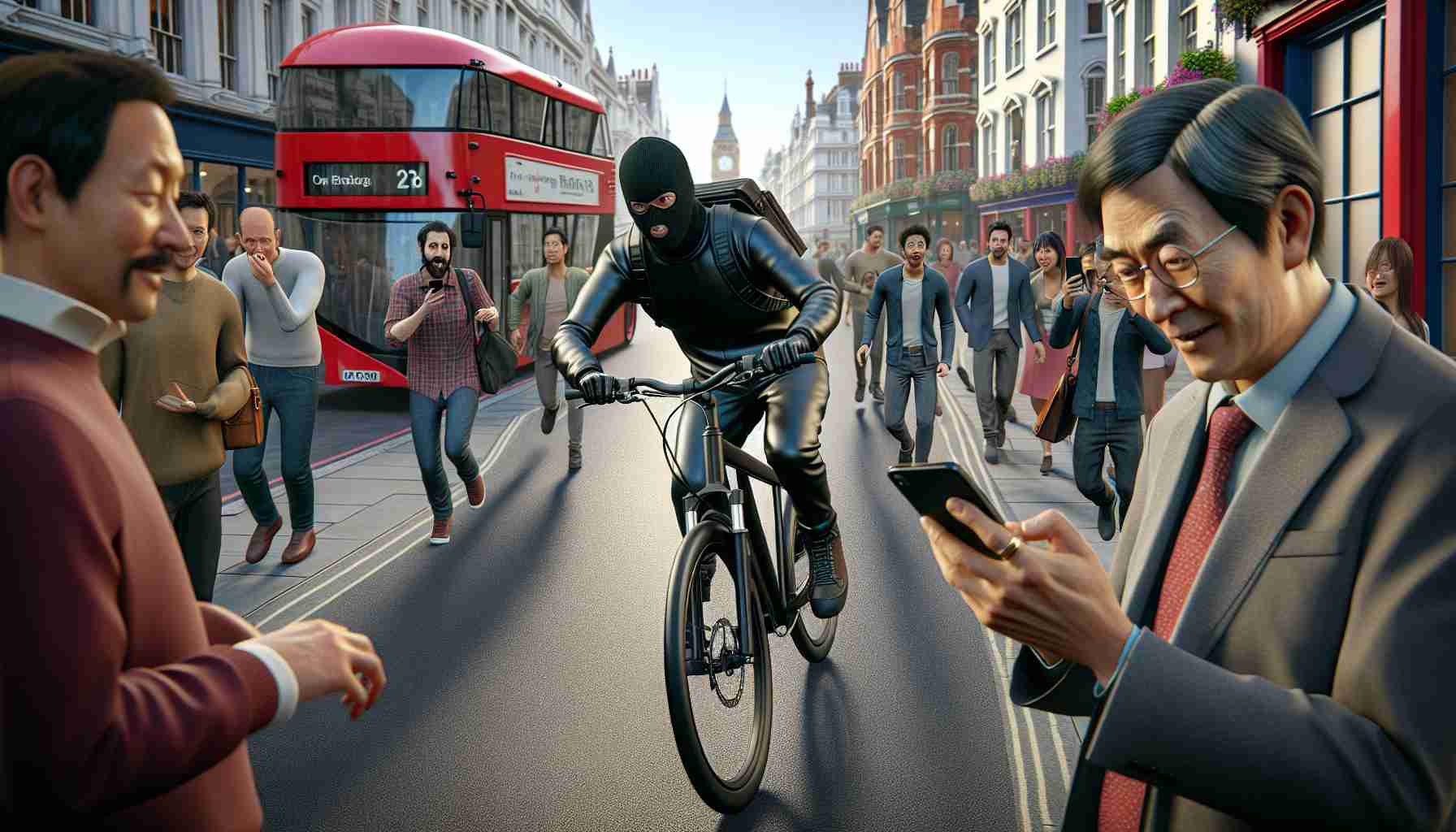 Daring Daylight Robbery: E-Bike Bandit Snatches Phone in Busy London Street