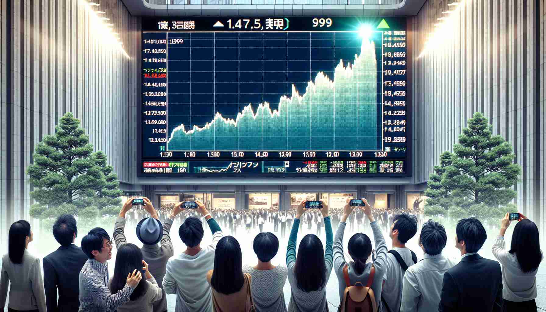 Japan’s Nikkei Index Soars Beyond 1989 Peak, Captured by Visitors in Tokyo