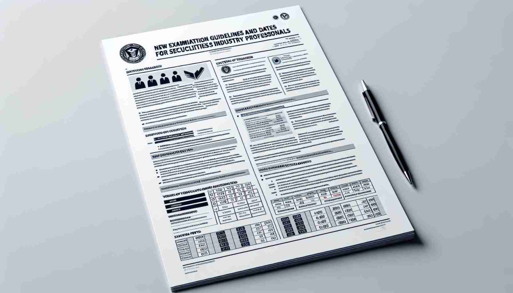 New Examination Guidelines and Dates for Securities Industry Professionals