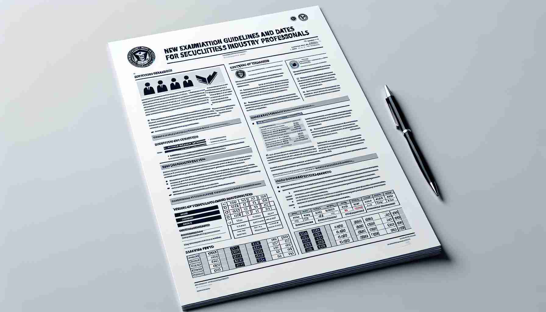 New Examination Guidelines and Dates for Securities Industry Professionals