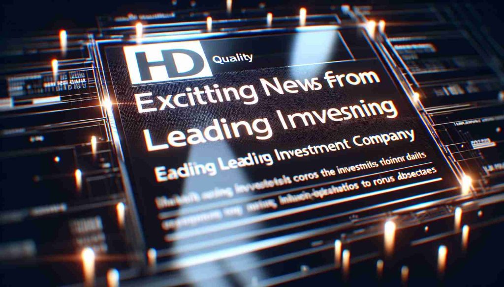 Exciting News from a Leading Investment Company