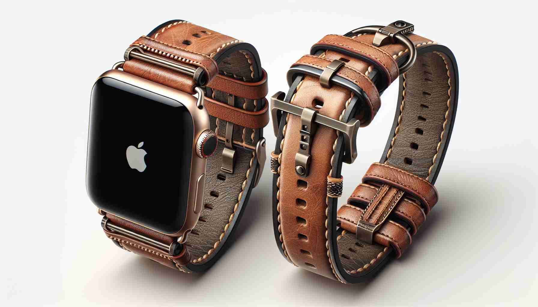 Title: Stylish Leather Alternative Watch Band for Apple Watch Users