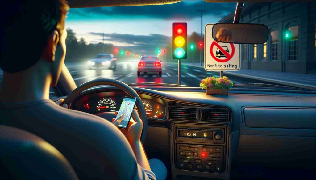 A Reminder of Safety: No Phone Usage While Waiting at Traffic Lights