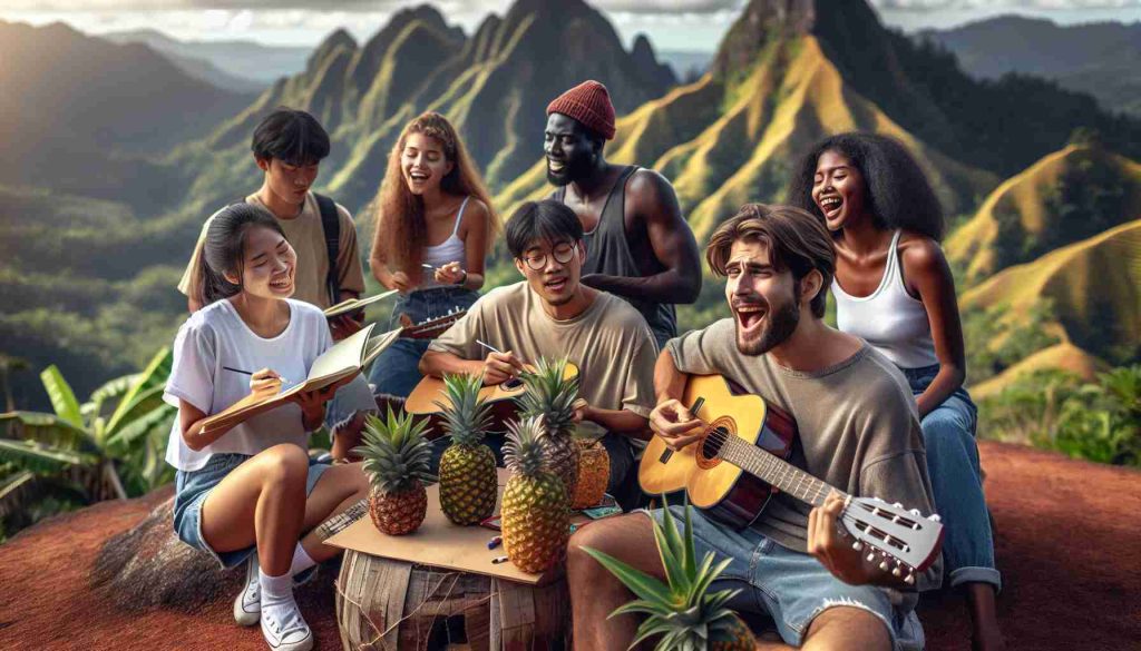 Young People Gather on Pineapple Mountain to Sing and Relax