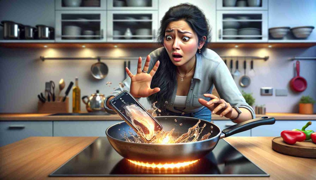 Shocking Kitchen Mishap: Woman Drops Phone in Hot Oil