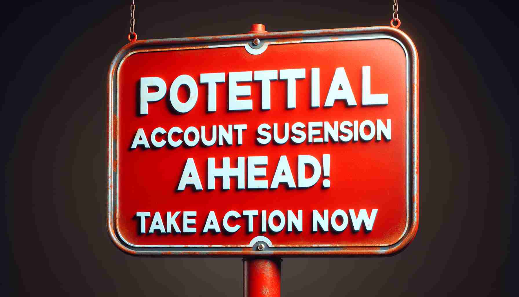 Warning: Potential Account Suspension Ahead! Take Action Now!